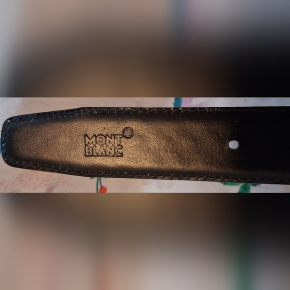 Montblanc | Accessories | Montblanc Black Belt With Polished  EUC Vintage Montblanc Black Snake Print Leather Business Casual Formal Belt 48in